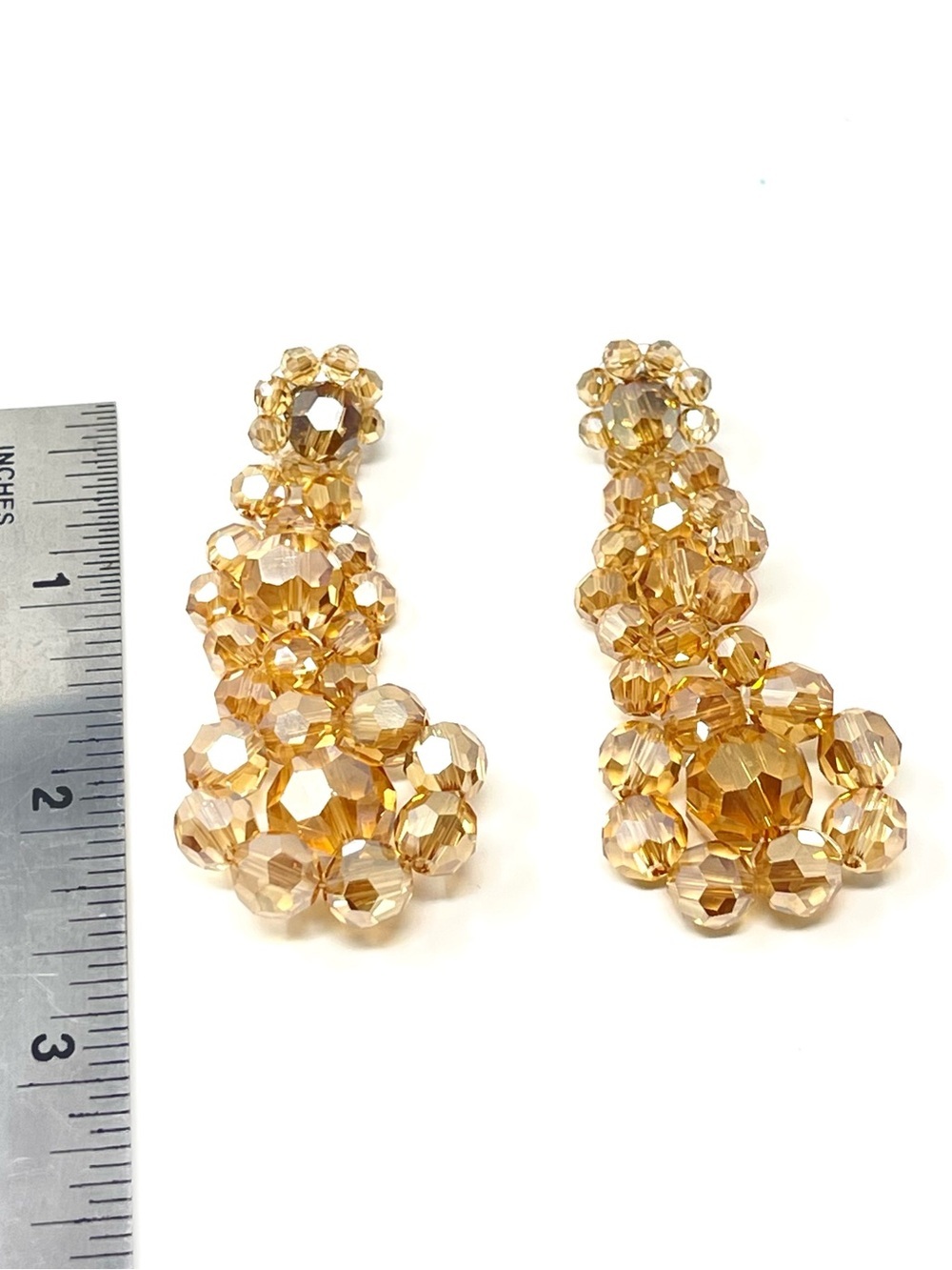 New Anthropologie Floral Beaded Drop Earrings - Picture 4 of 4